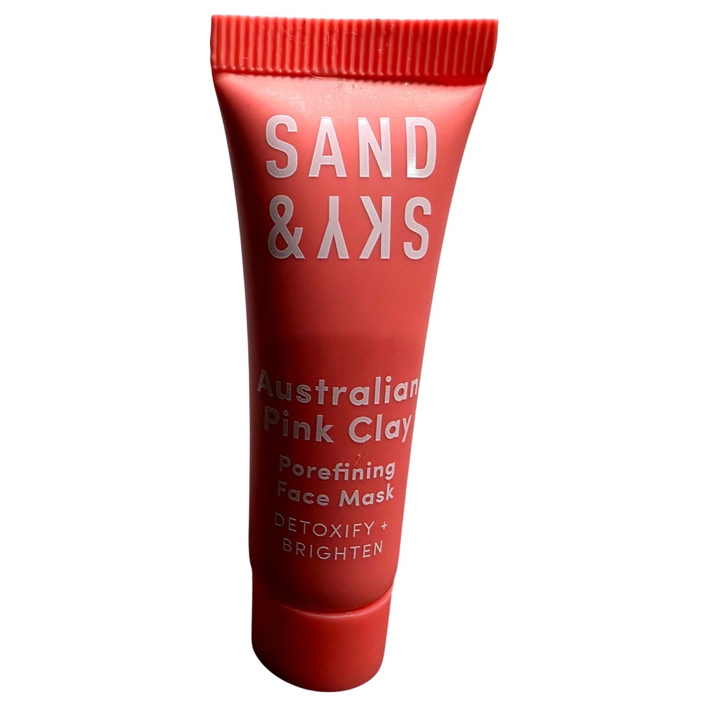 Sand & Sky Australian Pink Clay Porefining Face Mask Detoxify Brighten 13g Tube